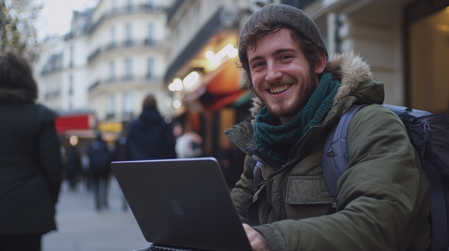 digital nomad working in paris
