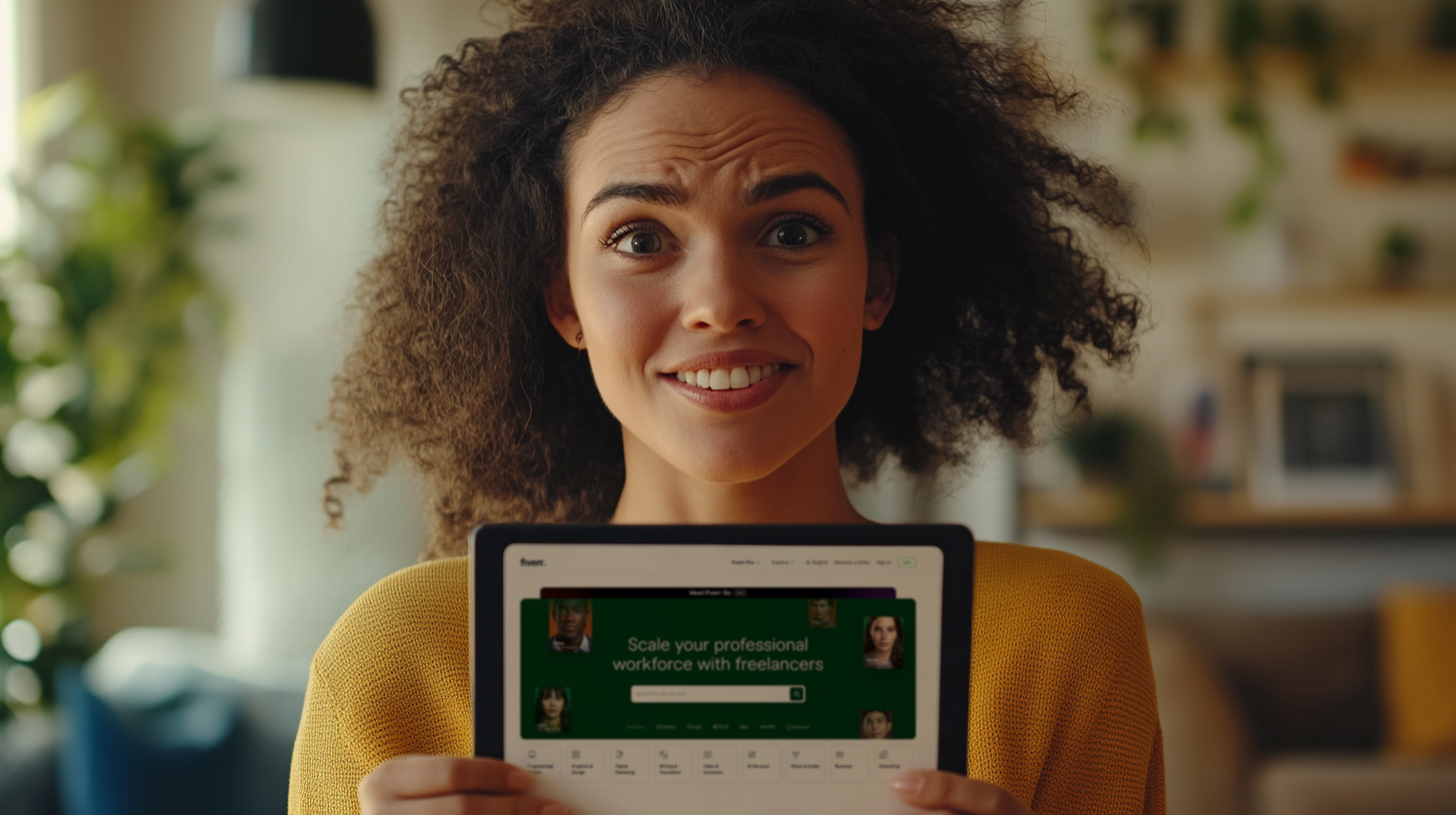 is fiverr legit thumbnail freelancer using fiverr on tablet