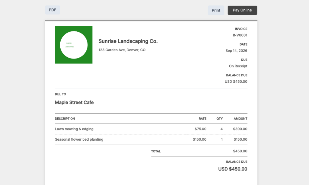 The client-side payment screen showing the available payment methods (card, PayPal, Venmo, etc.)