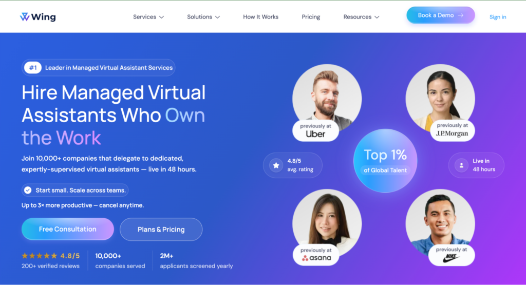 Wing Assistant homepage